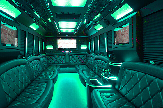 Party bus with flat-Screen TVs