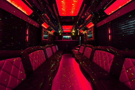 Party bus with laser lights