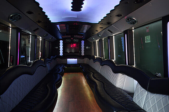 Limo bus with comfortable seating