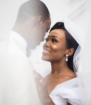 couple at a wedding party