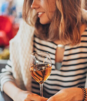 lady drinking wine